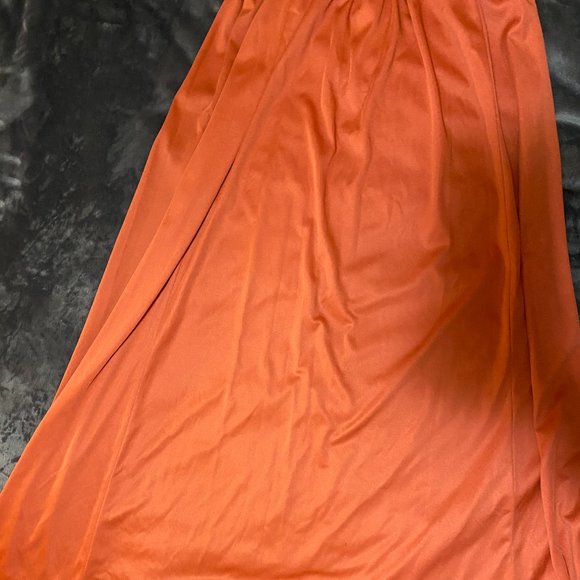 Vintage 1970s Orange Formal Dress M - Picture 5 of 8